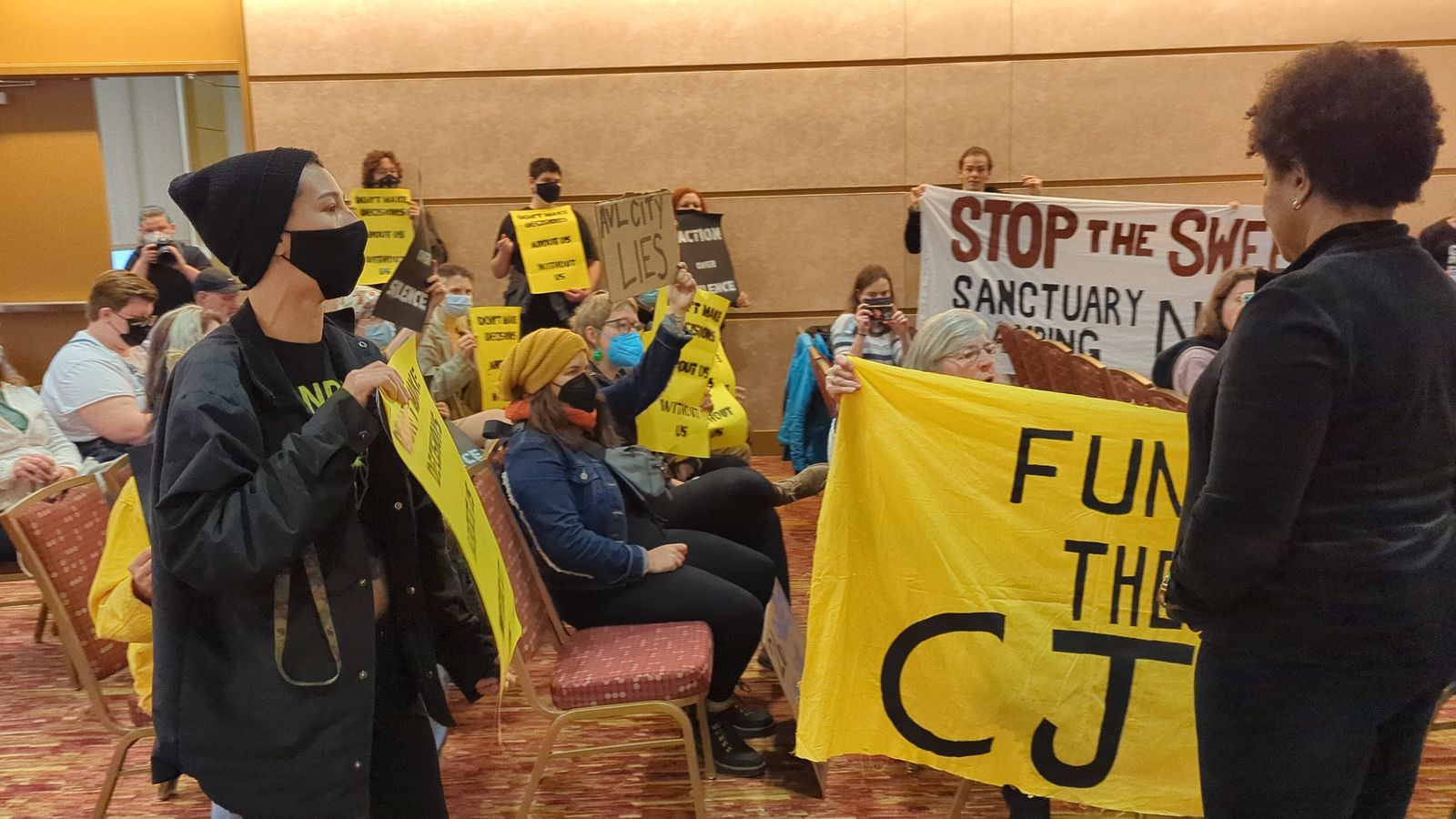 Activists Disrupt City Council Retreat; Demand Sanctuary Camping and Climate Justice